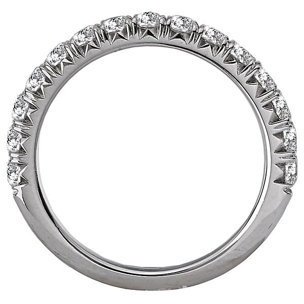 18KT White Gold 5/8 CTW Diamond French Pave 15 Stone Band 4,4.5,5,5.5,6,6.5,7,7.5,8,8.5,9