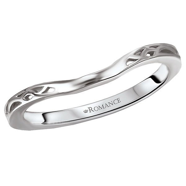 14KT White Gold Cutout Design Curved Wedding Band 4,4.5,5,5.5,6,6.5,7,7.5,8,8.5,9