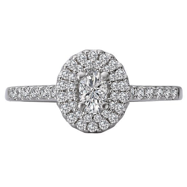 14KT WHITE GOLD 1/2 CTW OVAL DIAMOND DOUBLE OVAL HALO RING 4,4.5,5,5.5,6,6.5,7,7.5,8,8.5,9