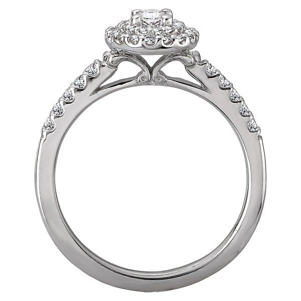 14KT WHITE GOLD 1/2 CTW OVAL DIAMOND DOUBLE OVAL HALO RING 4,4.5,5,5.5,6,6.5,7,7.5,8,8.5,9