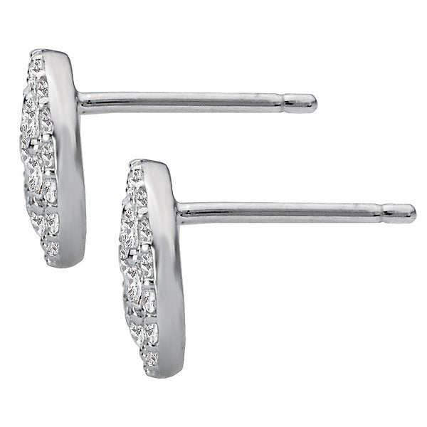 14KT White Gold 1.00 CTW Diamond Cluster Round Halo Earrings
