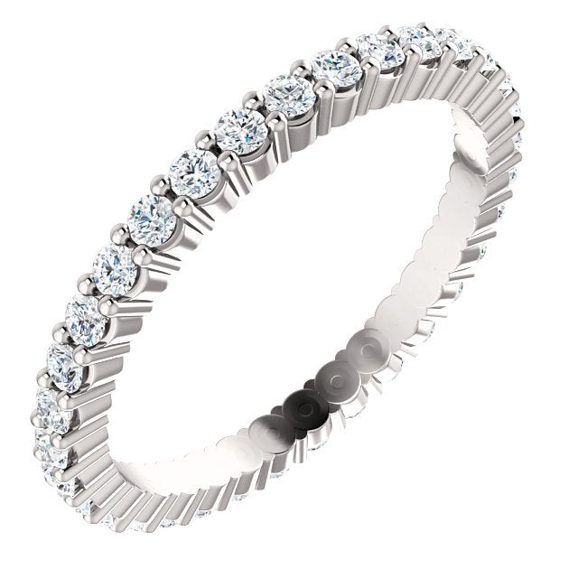 14KT GOLD 1/2 CTW DIAMOND SHARED PRONG ETERNITY BAND 4 (.50 CTW) / White,4.5 (.50 CTW) / White,5 (.51 CTW) / White,5.5 (.53 CTW) / White,6 (.54 CTW) / White,6.5 (.54 CTW) / White,7 (.56 CTW) / White,7.5 (.57 CTW) / White,8 (.59 CTW) / White