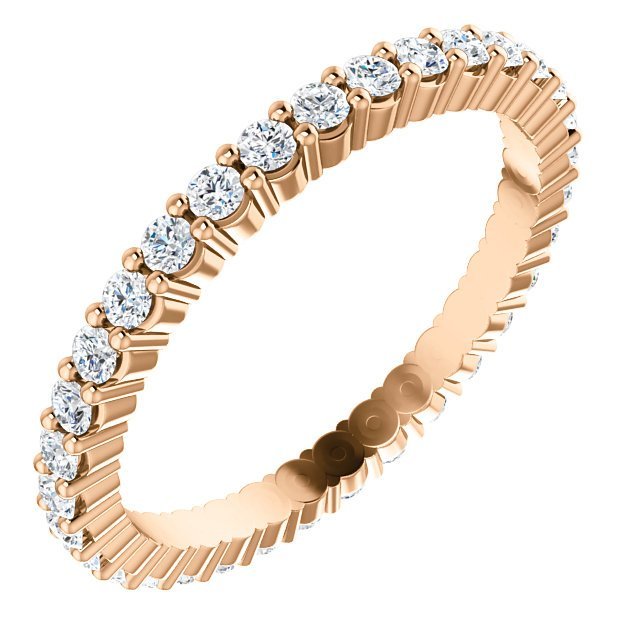 14KT GOLD 1/2 CTW DIAMOND SHARED PRONG ETERNITY BAND 4 (.50 CTW) / Rose,4.5 (.50 CTW) / Rose,5 (.51 CTW) / Rose,5.5 (.53 CTW) / Rose,6 (.54 CTW) / Rose,6.5 (.54 CTW) / Rose,7 (.56 CTW) / Rose,7.5 (.57 CTW) / Rose,8 (.59 CTW) / Rose