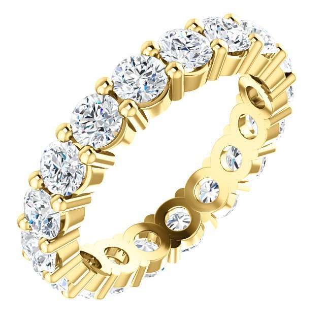 14KT Gold 3.60 CTW Diamond Shared Prong Eternity Band 4 (3.20 CTW) / Yellow,4.5 (3.20 CTW) / Yellow,5 (3.20 CTW) / Yellow,5.5 (3.40 CTW) / Yellow,6 (3.40 CTW) / Yellow,6.5 (3.40 CTW) / Yellow,7 (3.60 CTW) / Yellow,7.5 (3.60 CTW) / Yellow,8 (3.60 CTW) / Yellow