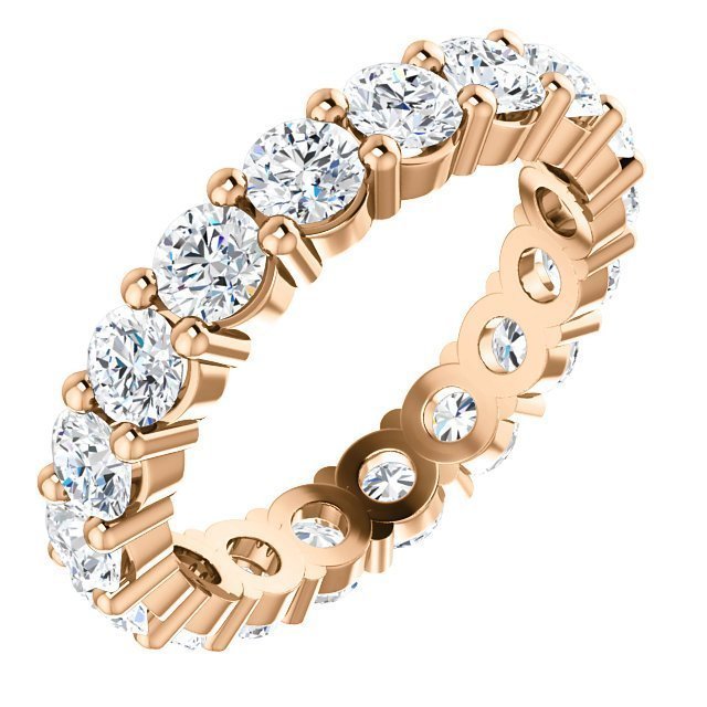 14KT Gold 3.60 CTW Diamond Shared Prong Eternity Band 4 (3.20 CTW) / Rose,4.5 (3.20 CTW) / Rose,5 (3.20 CTW) / Rose,5.5 (3.40 CTW) / Rose,6 (3.40 CTW) / Rose,6.5 (3.40 CTW) / Rose,7 (3.60 CTW) / Rose,7.5 (3.60 CTW) / Rose,8 (3.60 CTW) / Rose