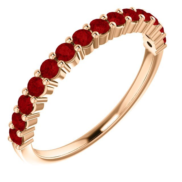 14KT GOLD 0.56 CTW 14 ROUND RUBY SHARED PRONG RING 4 / Rose,4.5 / Rose,5 / Rose,5.5 / Rose,6 / Rose,6.5 / Rose,7 / Rose,7.5 / Rose,8 / Rose,8.5 / Rose,9 / Rose