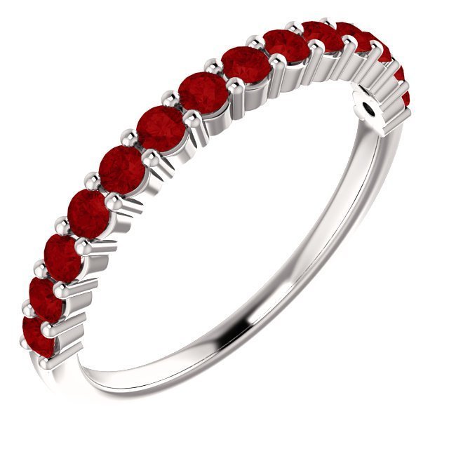 14KT GOLD 0.56 CTW 14 ROUND RUBY SHARED PRONG RING 4 / White,4.5 / White,5 / White,5.5 / White,6 / White,6.5 / White,7 / White,7.5 / White,8 / White,8.5 / White,9 / White