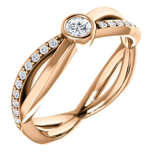 14KT Gold 1/3 CTW Diamond Inifinity-Inspired Ring 4 / Rose,4.5 / Rose,5 / Rose,5.5 / Rose,6 / Rose,6.5 / Rose,7 / Rose,7.5 / Rose,8 / Rose,8.5 / Rose,9 / Rose