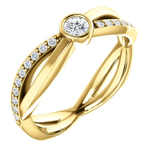 14KT Gold 1/3 CTW Diamond Inifinity-Inspired Ring 4 / Yellow,4.5 / Yellow,5 / Yellow,5.5 / Yellow,6 / Yellow,6.5 / Yellow,7 / Yellow,7.5 / Yellow,8 / Yellow,8.5 / Yellow,9 / Yellow