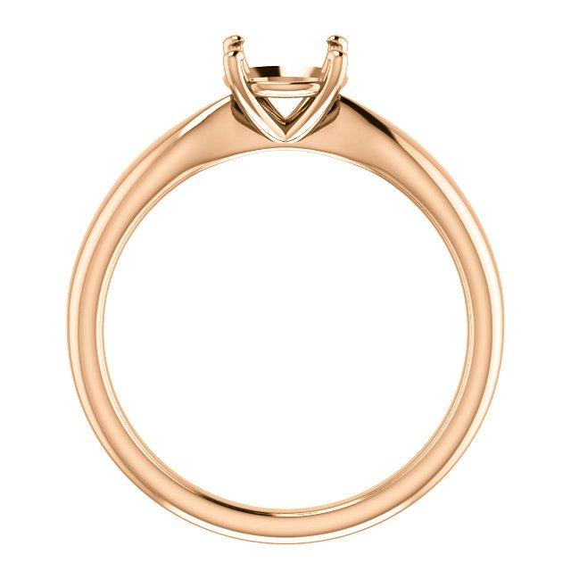 14KT Rose Gold Tapered Solitaire Setting For Any Size/Shape .25 CT / Emerald/Radiant,.25 CT / Round,.25 CT / Princess Cut/Square,.25 CT / Cushion,.25 CT / Oval,.25 CT / Pear,.25 CT / Asscher,.25 CT / Marquise,.25 CT / Heart,.33 CT / Emerald/Radiant,.33 CT / Round,.33 CT / Princess Cut/Square,.33 CT / Cushion,.33 CT / Oval,.33 CT / Pear,.33 CT / Asscher,.33 CT / Marquise,.33 CT / Heart,.50 CT / Emerald/Radiant,.50 CT / Round,.50 CT / Princess Cut/Square,.50 CT / Cushion,.50 CT / Oval,.50 CT / Pear,.50 CT / A