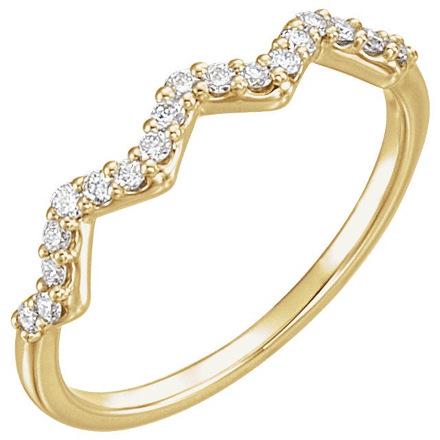 14KT Gold 1/5 CTW Diamond Wavy Stackable Ring 4 / Yellow,4.5 / Yellow,5 / Yellow,5.5 / Yellow,6 / Yellow,6.5 / Yellow,7 / Yellow,7.5 / Yellow,8 / Yellow,8.5 / Yellow,9 / Yellow