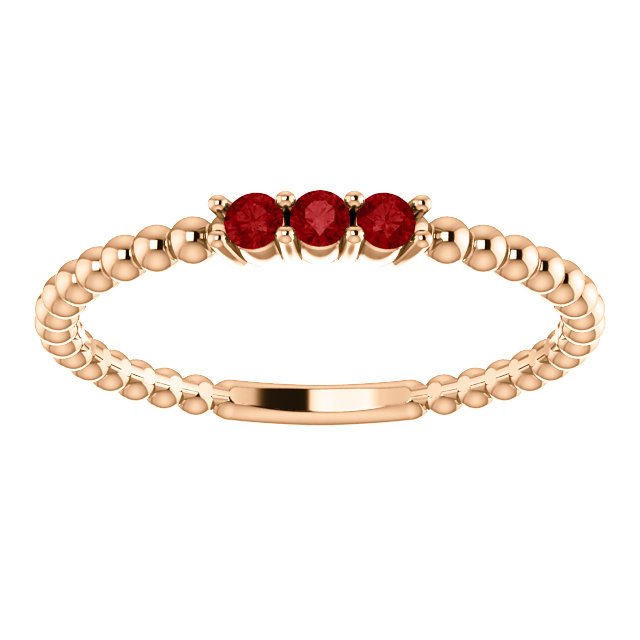 14KT GOLD 0.12 CTW GENUINE RUBY 3 STONE BEADED STACKABLE RING 4 / Rose,4 / White,4 / Yellow,4.5 / Rose,4.5 / White,4.5 / Yellow,5 / Rose,5 / White,5 / Yellow,5.5 / Rose,5.5 / White,5.5 / Yellow,6 / Rose,6 / White,6 / Yellow,6.5 / Rose,6.5 / White,6.5 / Yellow,7 / Rose,7 / White,7 / Yellow,7.5 / Rose,7.5 / White,7.5 / Yellow,8 / Rose,8 / White,8 / Yellow,8.5 / Rose,8.5 / White,8.5 / Yellow,9 / Rose,9 / White,9 / Yellow