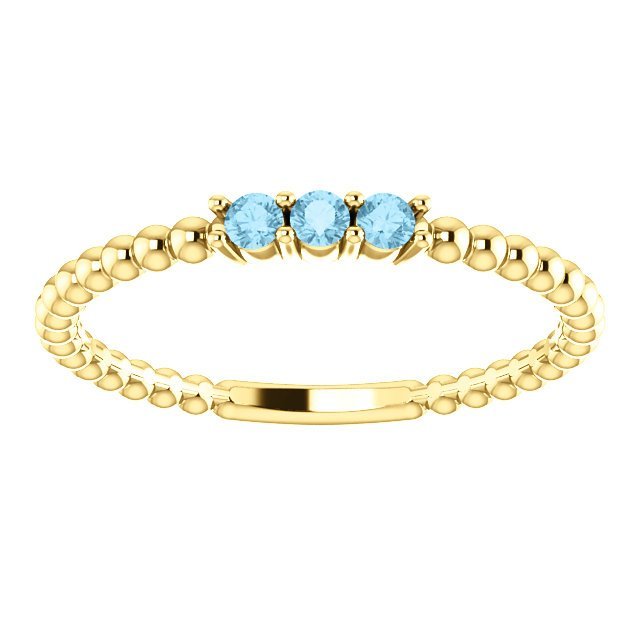14KT GOLD 0.12 CTW AQUAMARINE 3 STONE BEADED STACKABLE RING 4 / Rose,4 / White,4 / Yellow,4.5 / Rose,4.5 / White,4.5 / Yellow,5 / Rose,5 / White,5 / Yellow,5.5 / Rose,5.5 / White,5.5 / Yellow,6 / Rose,6 / White,6 / Yellow,6.5 / Rose,6.5 / White,6.5 / Yellow,7 / Rose,7 / White,7 / Yellow,7.5 / Rose,7.5 / White,7.5 / Yellow,8 / Rose,8 / White,8 / Yellow,8.5 / Rose,8.5 / White,8.5 / Yellow,9 / Rose,9 / White,9 / Yellow