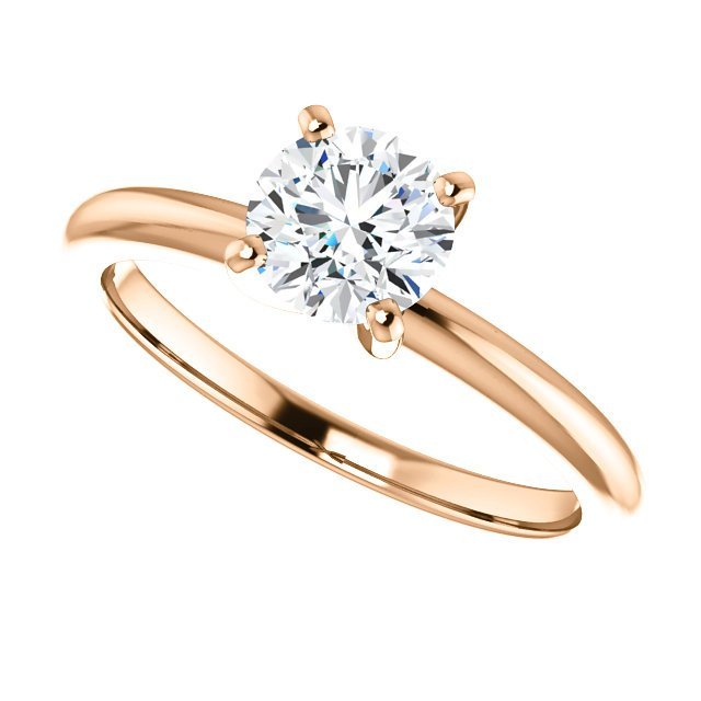 14KT GOLD 3/4 CT ROUND DIAMOND SOLITAIRE RING Rose / 4 / I1