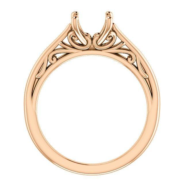 14KT Rose Gold Filigree Setting For Round, Oval, Cushion, Asscher, Emerald, Square .25 CT / Round,.25 CT / Oval,.25 CT / Asscher,.25 CT / Emerald/Radiant,.25 CT / Cushion,.25 CT / Princess Cut/Square,.33 CT / Round,.33 CT / Oval,.33 CT / Asscher,.33 CT / Emerald/Radiant,.33 CT / Cushion,.33 CT / Princess Cut/Square,.5 CT / Round,.5 CT / Oval,.5 CT / Asscher,.5 CT / Emerald/Radiant,.5 CT / Cushion,.5 CT / Princess Cut/Square,.75 CT / Round,.75 CT / Oval,.75 CT / Asscher,.75 CT / Emerald/Radiant,.75 CT / Cush