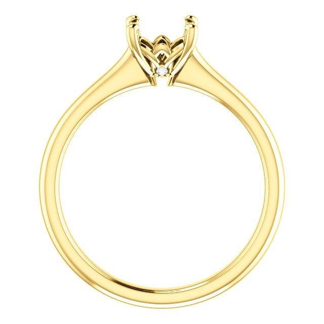 14KT Yellow Gold Accented Solitaire Setting For Round, Oval, Cushion, Square, Emerald .25 CT / Round,.25 CT / Princess Cut/Square,.25 CT / Cushion,.25 CT / Emerald/Radiant,.25 CT / Oval,.33 CT / Round,.33 CT / Princess Cut/Square,.33 CT / Cushion,.33 CT / Emerald/Radiant,.33 CT / Oval,.50 CT / Round,.50 CT / Princess Cut/Square,.50 CT / Cushion,.50 CT / Emerald/Radiant,.50 CT / Oval,.75 CT / Round,.75 CT / Princess Cut/Square,.75 CT / Cushion,.75 CT / Emerald/Radiant,.75 CT / Oval,1 CT / Round,1 CT / Prince