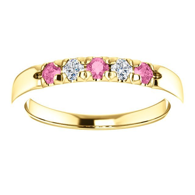14KT GOLD 0.24 CTW PINK SAPPHIRE & 0.12 CTW DIAMOND FRENCH-SET 5 STONE BAND 4 / Rose,4 / White,4 / Yellow,4.5 / Rose,4.5 / White,4.5 / Yellow,5 / Rose,5 / White,5 / Yellow,5.5 / Rose,5.5 / White,5.5 / Yellow,6 / Rose,6 / White,6 / Yellow,6.5 / Rose,6.5 / White,6.5 / Yellow,7 / Rose,7 / White,7 / Yellow,7.5 / Rose,7.5 / White,7.5 / Yellow,8 / Rose,8 / White,8 / Yellow,8.5 / Rose,8.5 / White,8.5 / Yellow,9 / Rose,9 / White,9 / Yellow