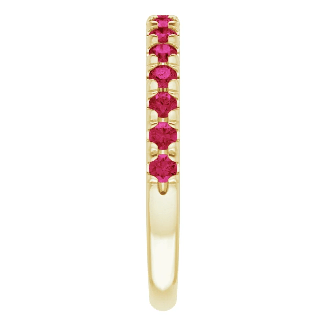 14KT GOLD 0.60 CTW RUBY FRENCH-SET ANNIVERSARY BAND 4 / Rose,4 / White,4 / Yellow,4.5 / Rose,4.5 / White,4.5 / Yellow,5 / Rose,5 / White,5 / Yellow,5.5 / Rose,5.5 / White,5.5 / Yellow,6 / Rose,6 / White,6 / Yellow,6.5 / Rose,6.5 / White,6.5 / Yellow,7 / Rose,7 / White,7 / Yellow,7.5 / Rose,7.5 / White,7.5 / Yellow,8 / Rose,8 / White,8 / Yellow,8.5 / Rose,8.5 / White,8.5 / Yellow,9 / Rose,9 / White,9 / Yellow