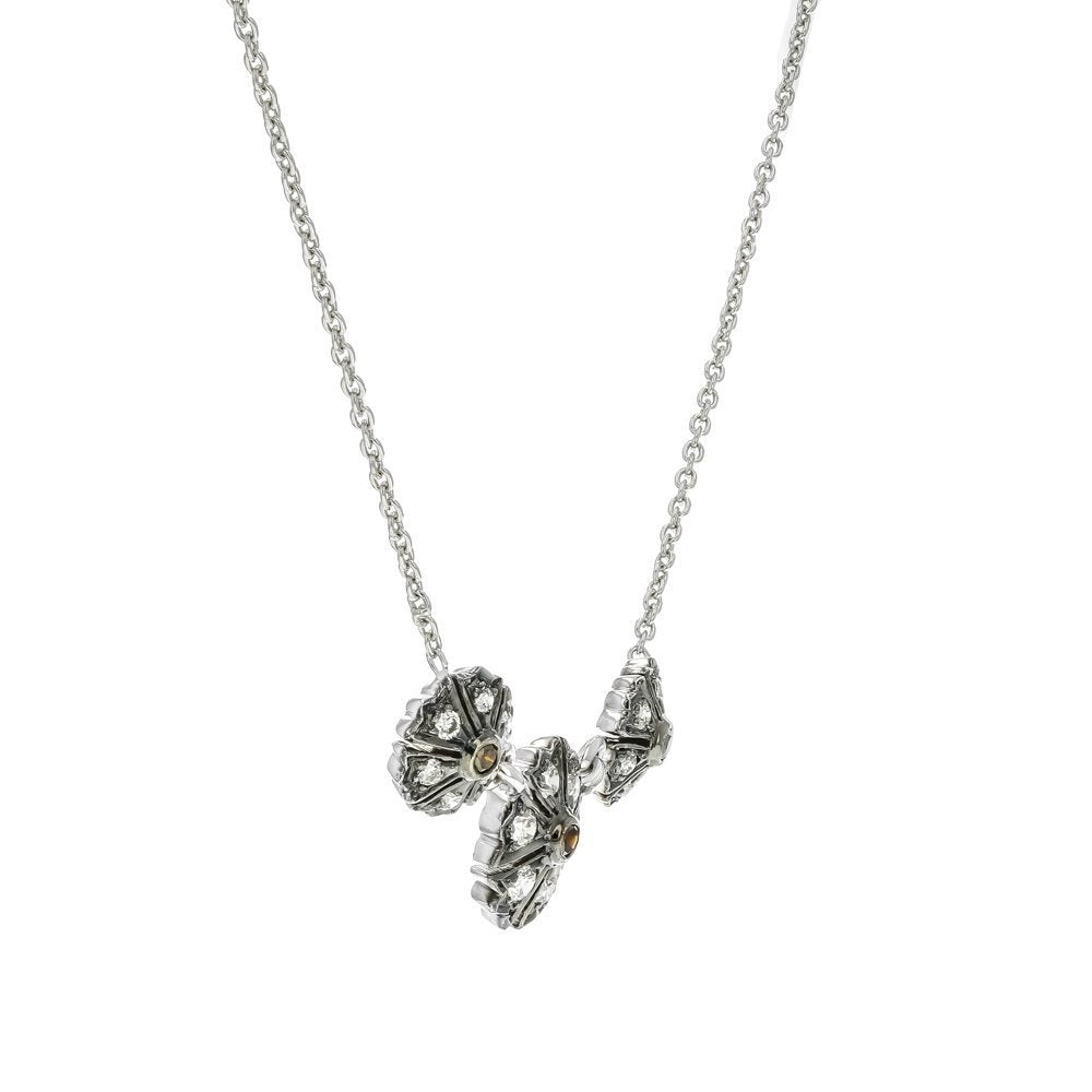 18KT Sethi Couture 3-Flower Diamond Necklace