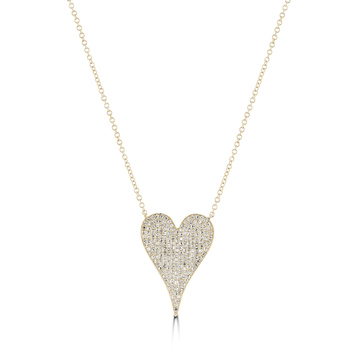 14KT Gold 0.43 CTW Diamond Pave Heart Necklace White,Yellow,Rose