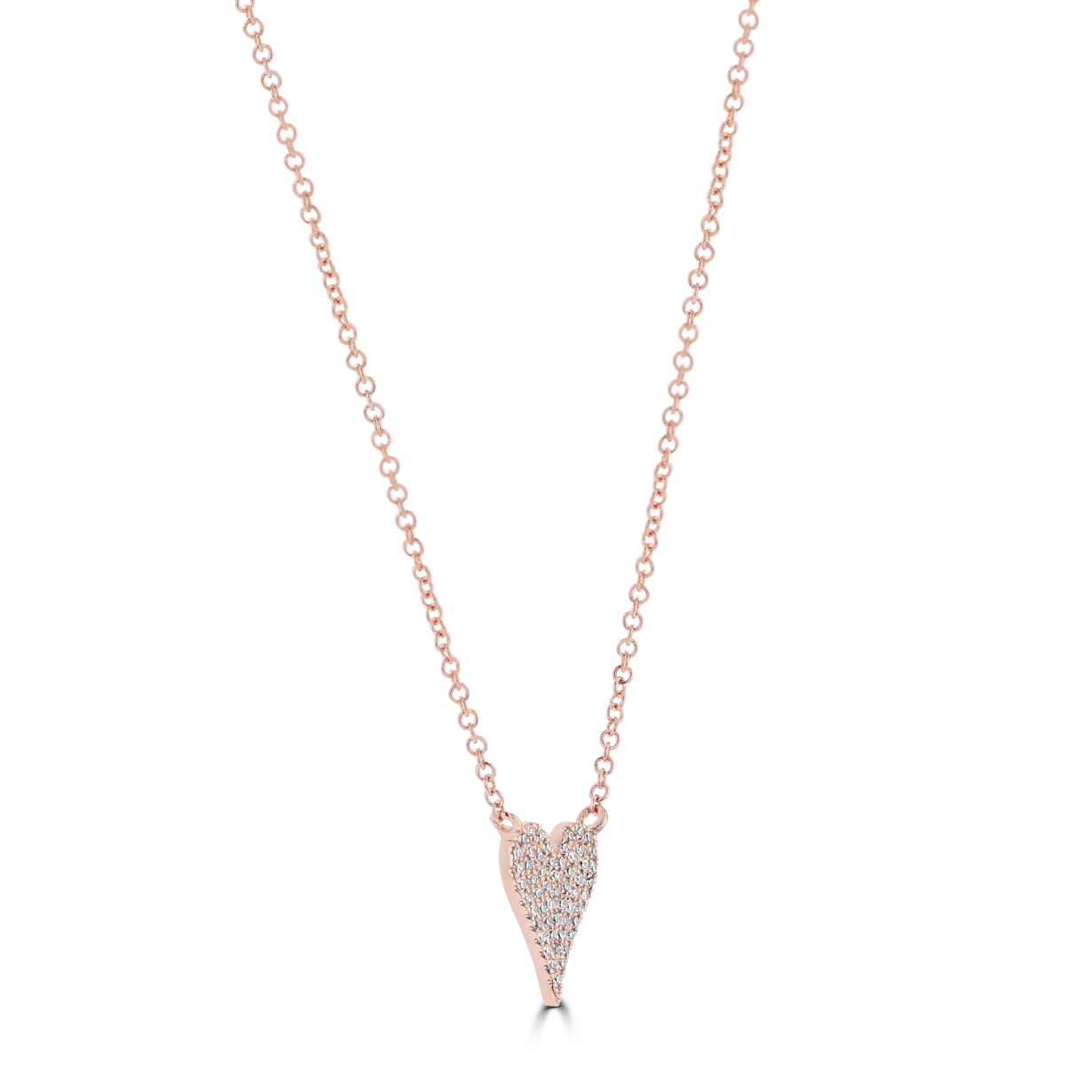 14KT Gold 0.11 CTW Diamond Pave Heart Necklace Rose,White,Yellow
