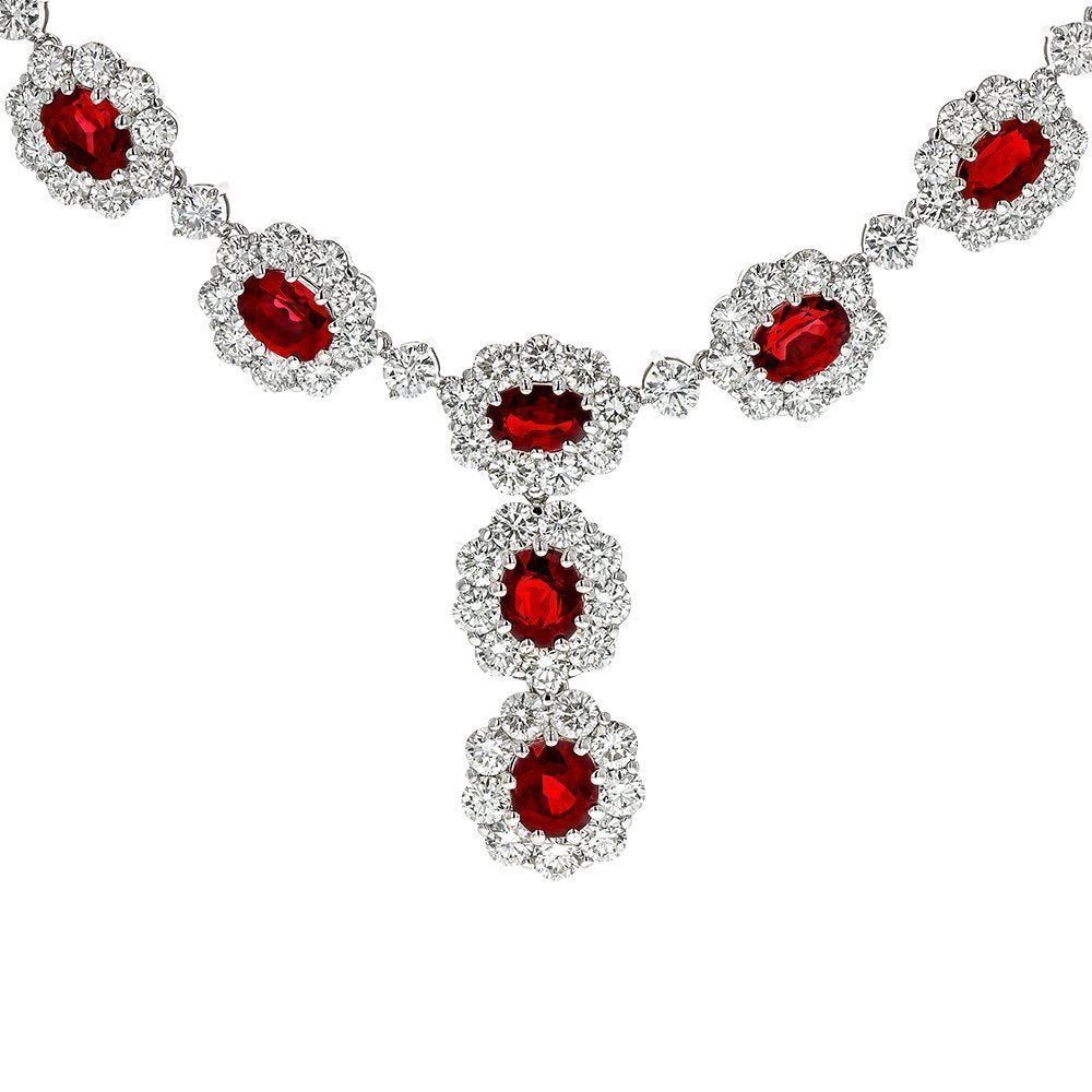 Oval Ruby Necklace Set