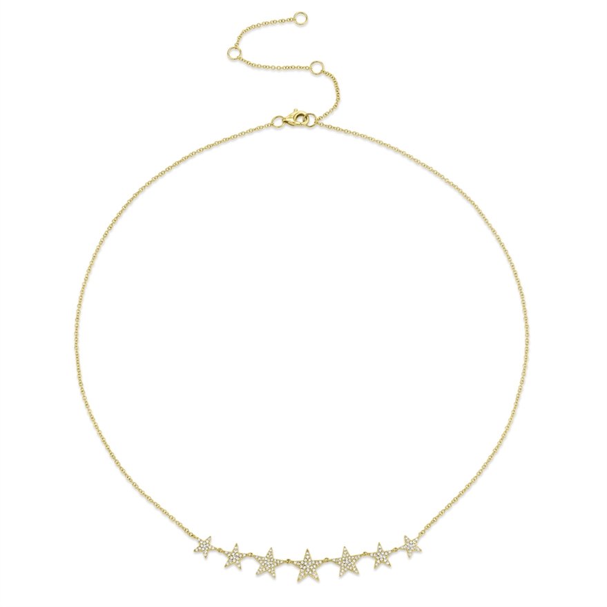 14KT Gold 0.35 CTW Diamond Star Necklace White,Yellow,Rose