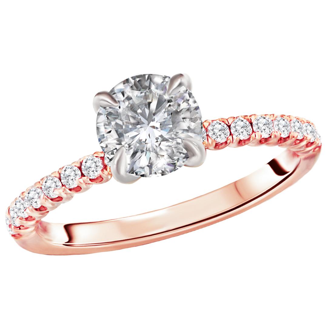 14KT Gold 1 1/4 CTW Round Diamond Side Stone Ring Rose / I1 / 4,Rose / I1 / 4.5,Rose / I1 / 5,Rose / I1 / 5.5,Rose / I1 / 6,Rose / I1 / 6.5,Rose / I1 / 7,Rose / I1 / 7.5,Rose / I1 / 8,Rose / I1 / 8.5,Rose / I1 / 9,Rose / SI / 4,Rose / SI / 4.5,Rose / SI / 5,Rose / SI / 5.5,Rose / SI / 6,Rose / SI / 6.5,Rose / SI / 7,Rose / SI / 7.5,Rose / SI / 8,Rose / SI / 8.5,Rose / SI / 9