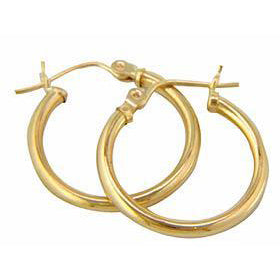 14KT Yellow Gold High Polished Hoop Earrings