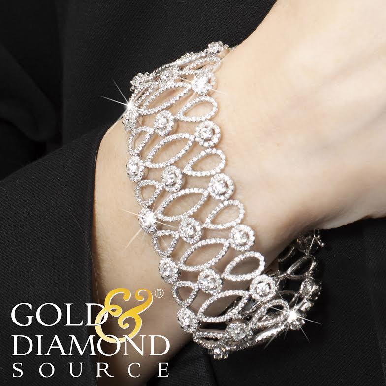 14KT White Gold 16.50 CTW Diamond Fancy Design Bracelet