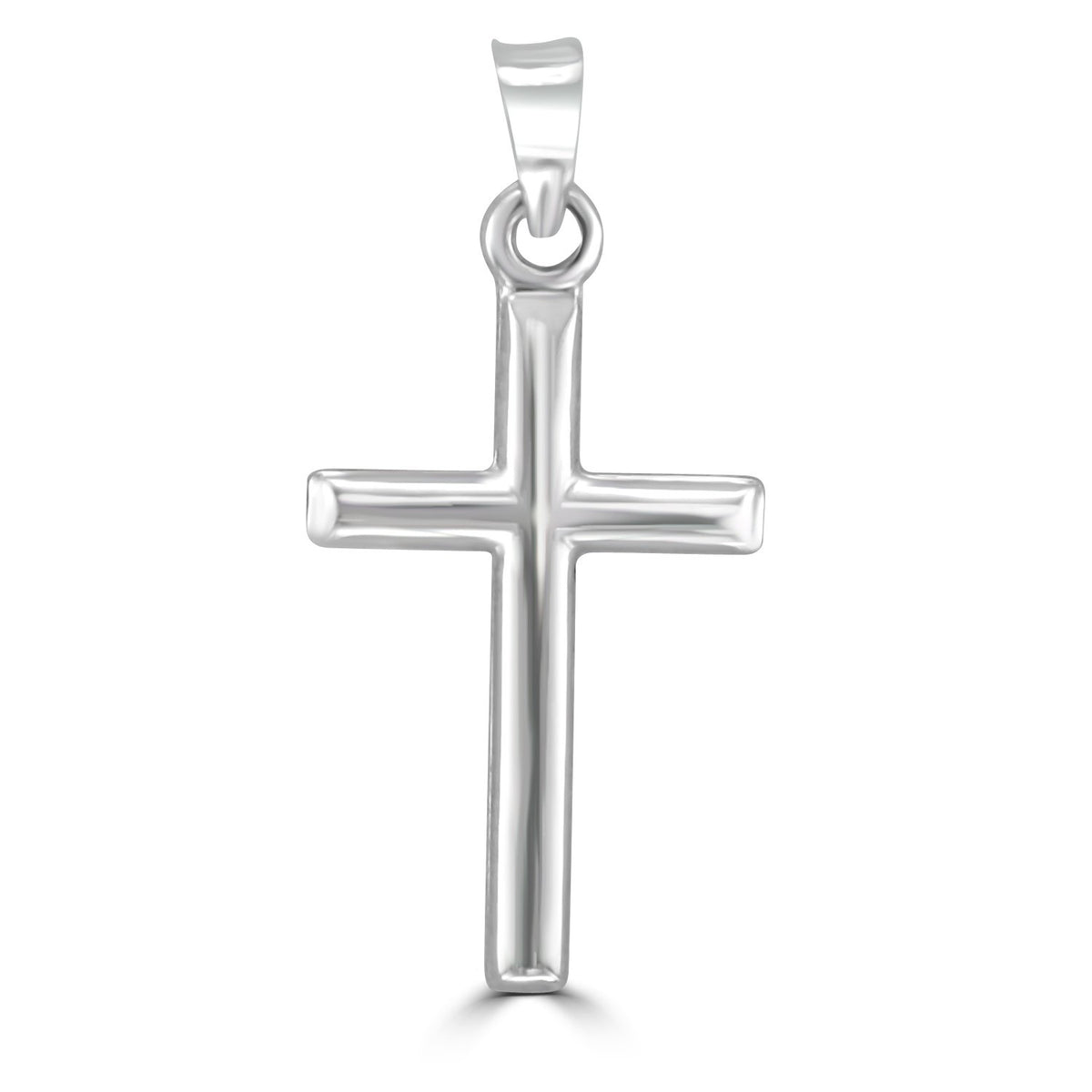 14KT White Gold High Polished Cross