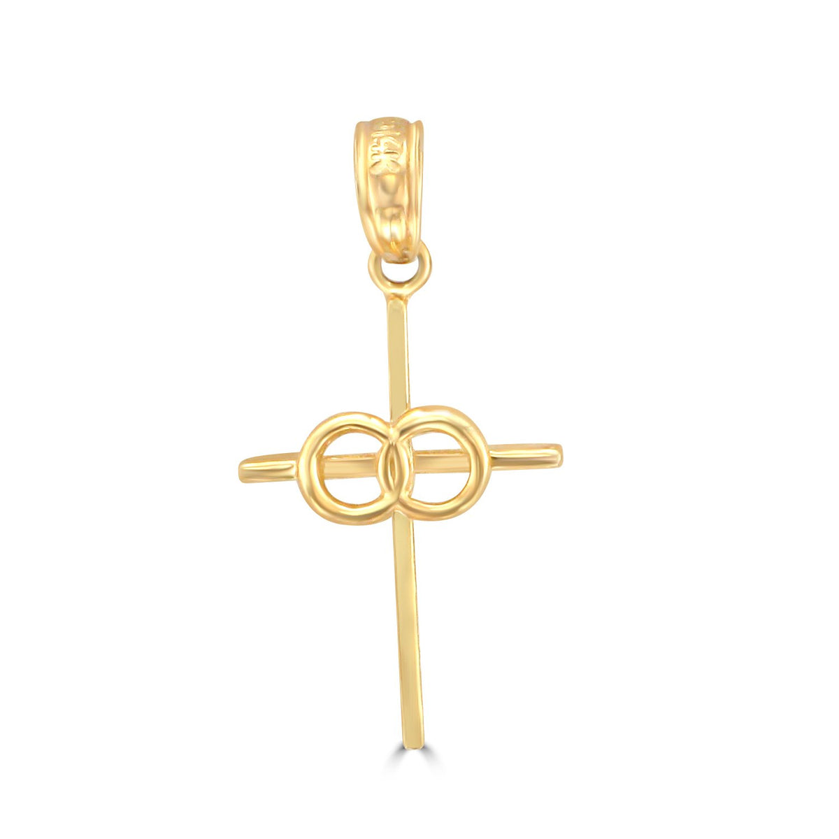 14KT Yellow Gold Cross With Two Circles