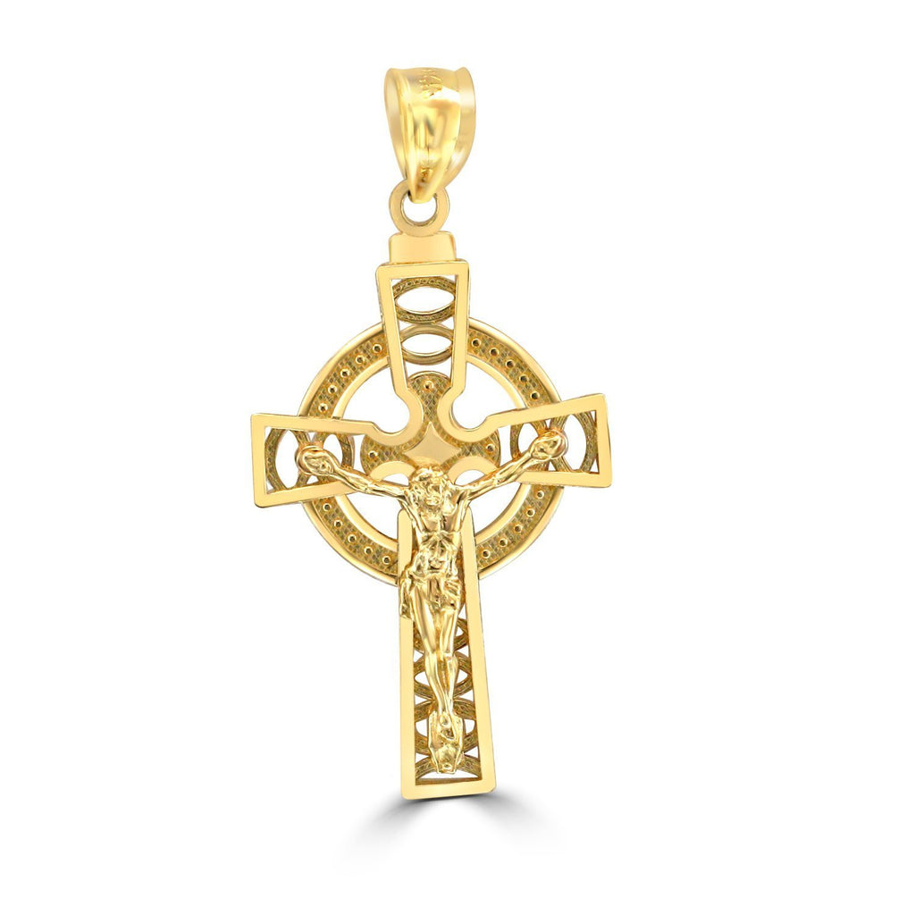 14KT Yellow Gold Celtic Cross/Crucifix Pendant
