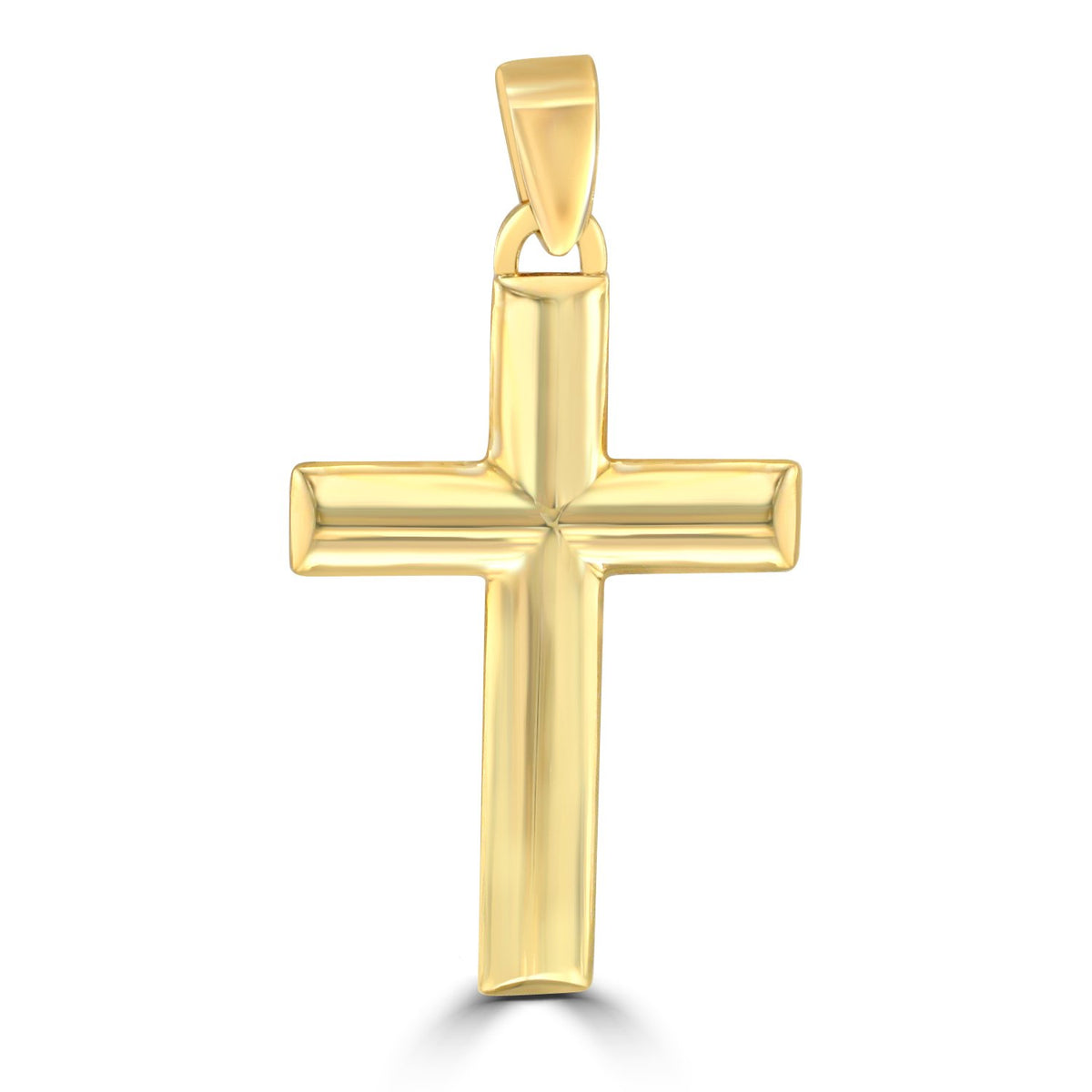 14KT Yellow Gold Large High Polished Cross