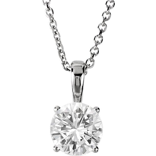 14KT Gold 1/4 CT Diamond Solitaire Necklace Yellow