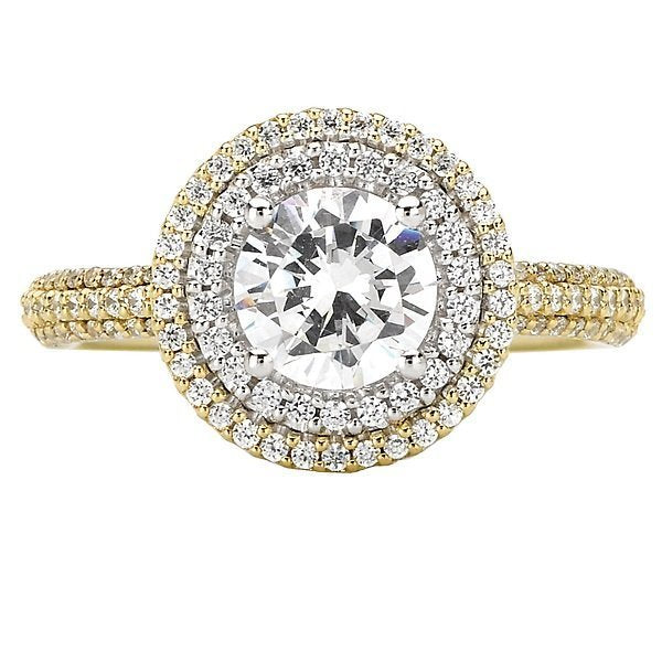 18KT Two-Tone Gold 1.50 CTW Diamond Double Halo Ring I1 / 4,I1 / 4.5,I1 / 5,I1 / 5.5,I1 / 6,I1 / 6.5,I1 / 7,I1 / 7.5,I1 / 8,I1 / 8.5,I1 / 9,SI / 4,SI / 4.5,SI / 5,SI / 5.5,SI / 6,SI / 6.5,SI / 7,SI / 7.5,SI / 8,SI / 8.5,SI / 9