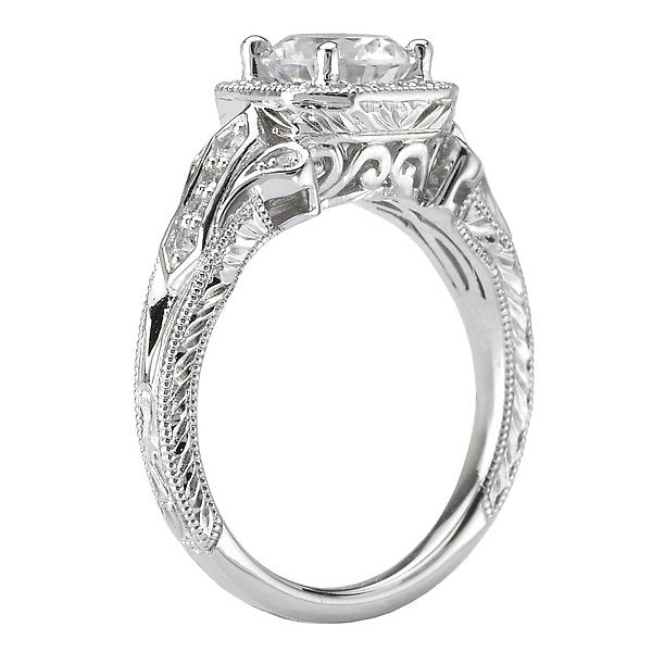 18KT White Gold 1/5 CTW Diamond Halo Setting for 1 CT Round 4,4.5,5,5.5,6,6.5,7,7.5,8,8.5,9