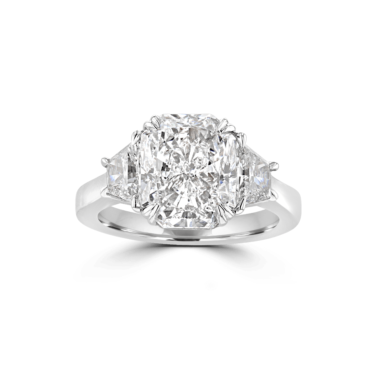 Platinum 5.97 CTW Diamond 3 Stone Ring 4,4.5,5,5.5,6,6.5,7,7.5,8,8.5,9