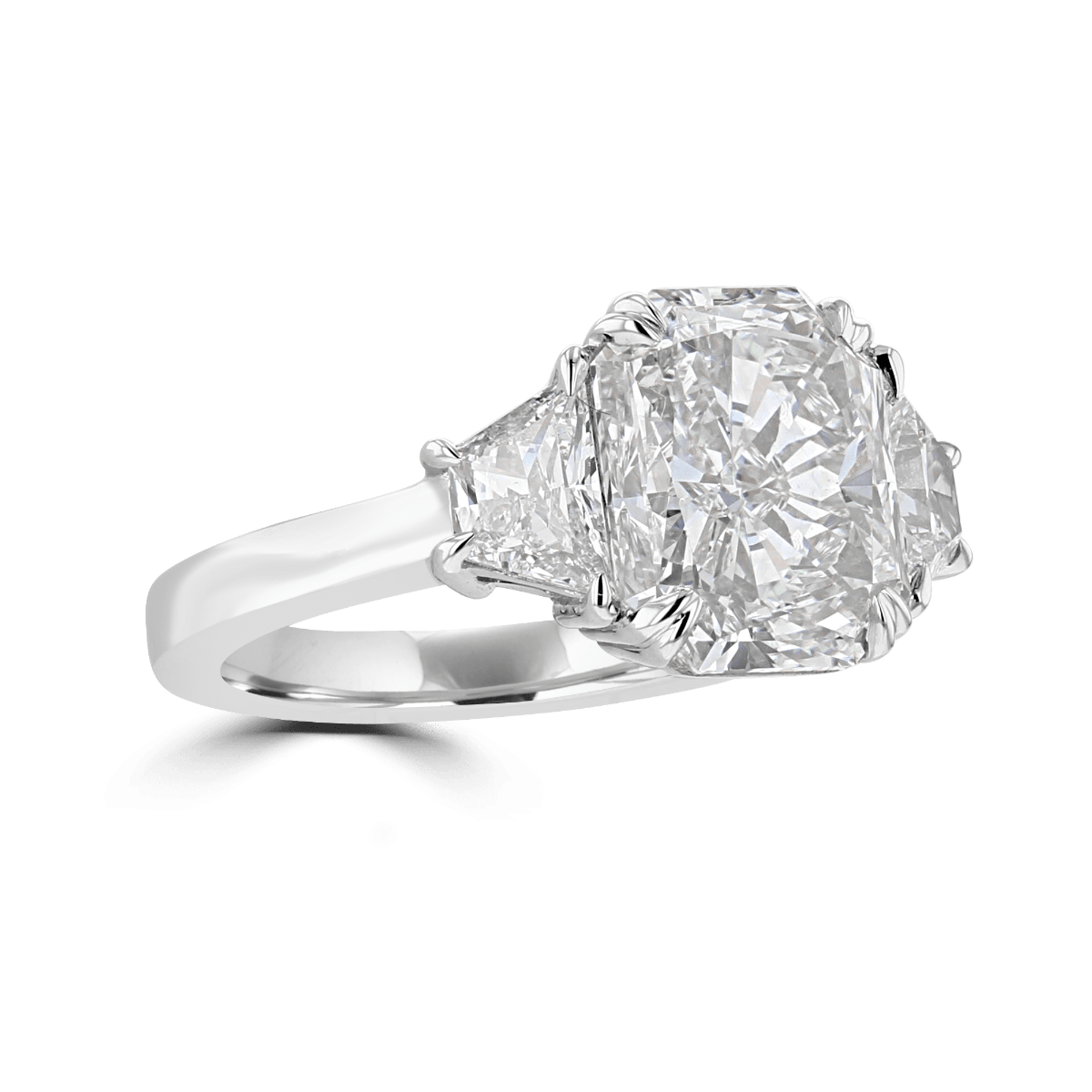 Platinum 5.97 CTW Diamond 3 Stone Ring 4,4.5,5,5.5,6,6.5,7,7.5,8,8.5,9