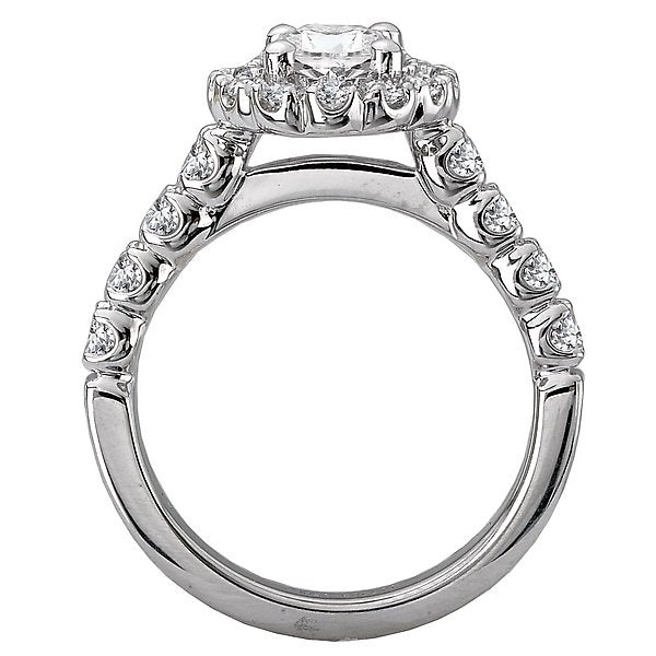 18KT White Gold 3/4 CTW Diamond Oval Halo Setting for 1.25 CT Oval 4,4.5,5,5.5,6,6.5,7,7.5,8,8.5,9