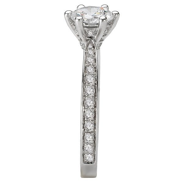 18KT 3/8 CTW Tapered Diamond Accent Setting for 1 CT Round 4,4.5,5,5.5,6,6.5,7,7.5,8,8.5,9