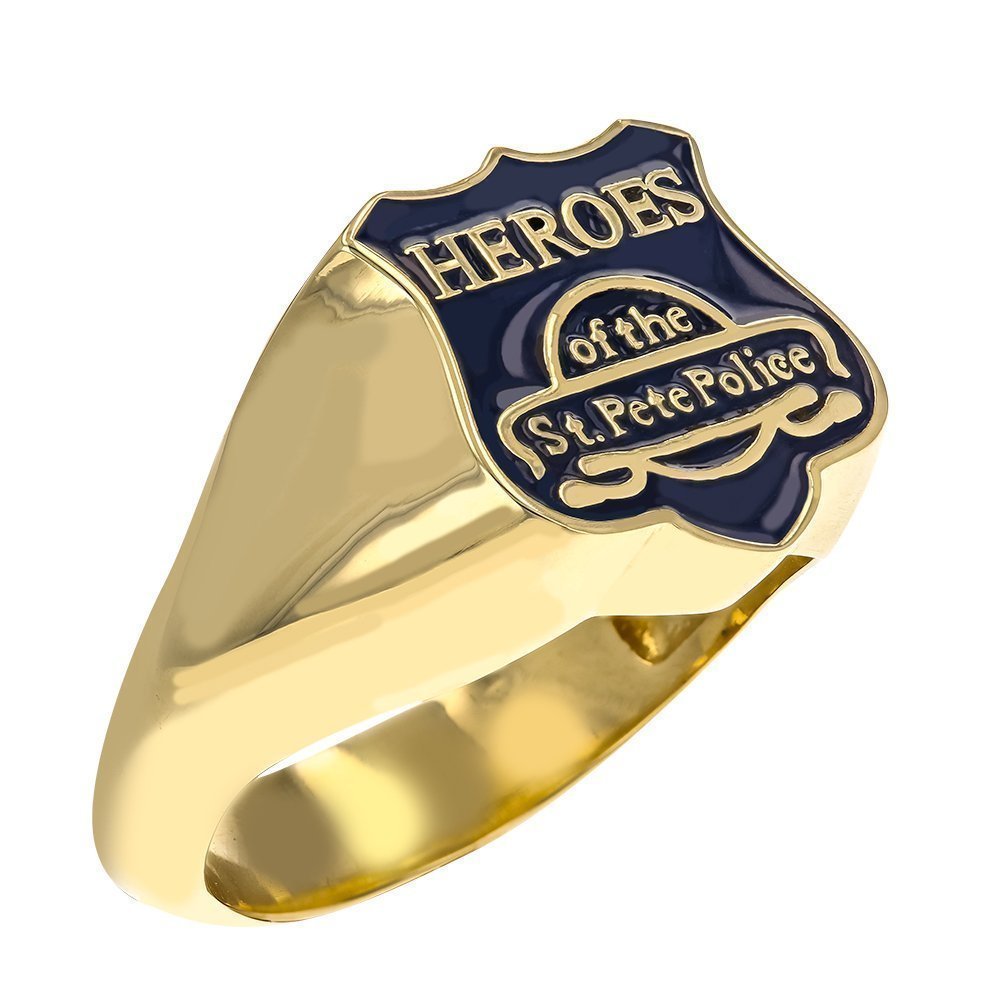 Mens 14Kt Heroes Of The St. Pete Police Ring 8,8.5,9,9.5,10,10.5,11,11.5,12,12.5,13