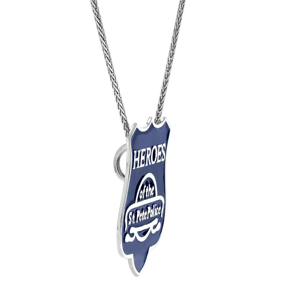 Sterling Silver Heroes Of The St. Pete Police Pendant No Thanks,16 Inch,18 Inch,20 Inch,24 Inch