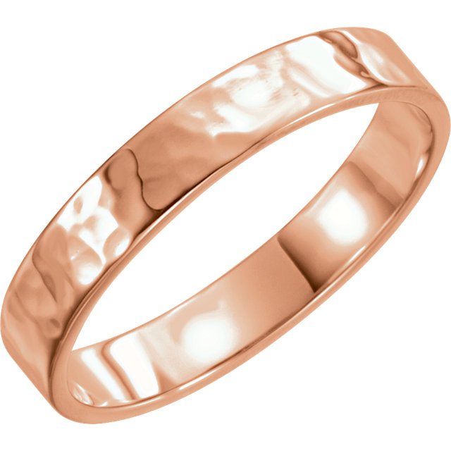 Women's 14KT Gold 4MM Flat Band with Hammer Finish 4 / Rose,4.5 / Rose,5 / Rose,5.5 / Rose,6 / Rose,6.5 / Rose,7 / Rose,7.5 / Rose,8 / Rose,8.5 / Rose,9 / Rose