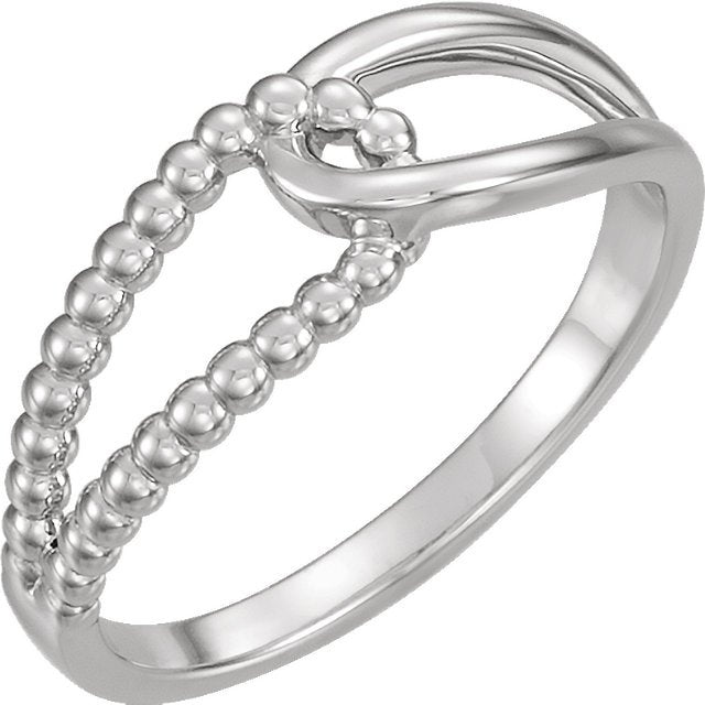 Sterling Silver Interlocking Beaded Stackable Ring 4,4.5,5,5.5,6,6.5,7,7.5,8,8.5,9