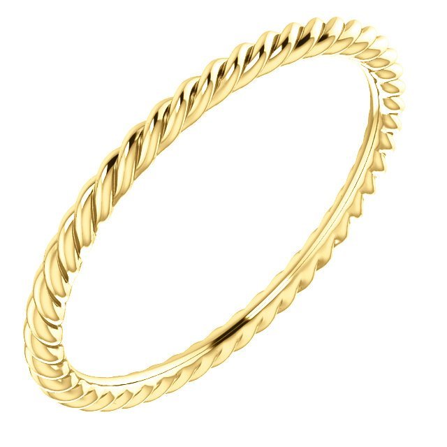 14KT Yellow Gold Skinny Rope Stackable Ring 4,4.5,5,5.5,6,6.5,7,7.5,8