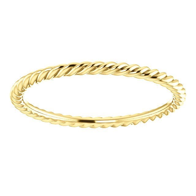 14KT Yellow Gold Skinny Rope Stackable Ring 4,4.5,5,5.5,6,6.5,7,7.5,8