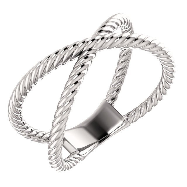 14kt Gold Criss Cross Rope Ring – GDS
