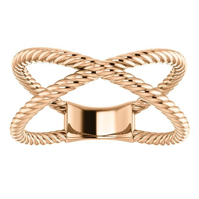 14kt Gold Criss Cross Rope Ring – GDS