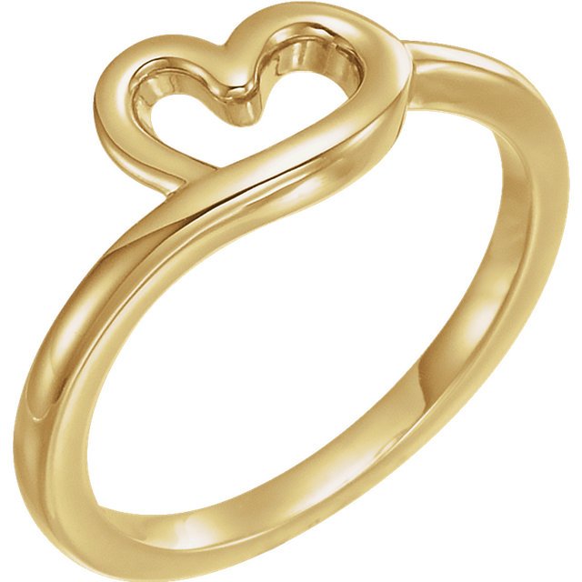 14KT GOLD HEART CHILD RING Yellow